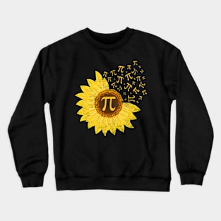 PI Day Math 3.14 Number PI Lover Sunflower Distressed Style Crewneck Sweatshirt